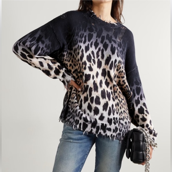 R13 Faded Leopard Oversized Sweater - Picture 5 of 16